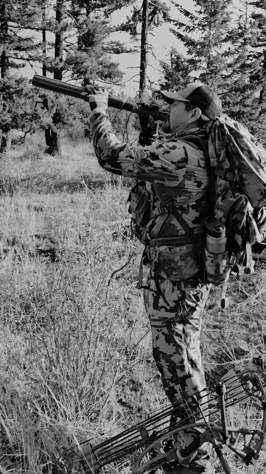 back-country bugle in use