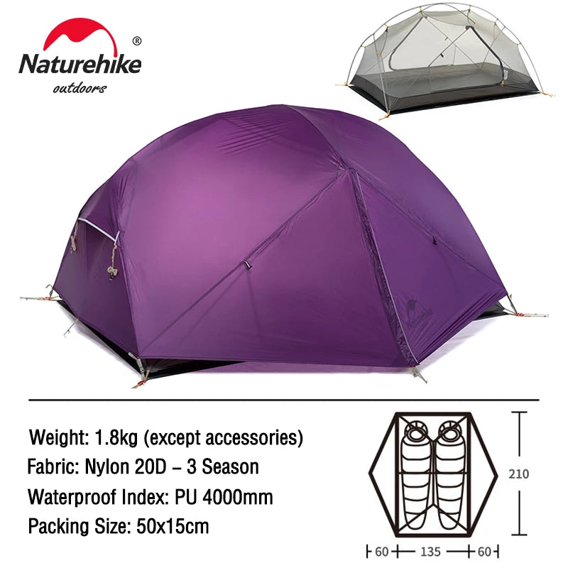 Naturehike - Mongar 2 Backpack Tent (Nylon) Naturehike - Mongar 2 Backpack Tent (Nylon)