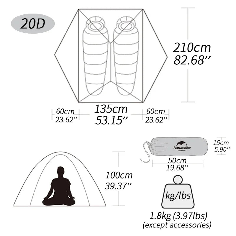 Naturehike Mongar 2 Person Tent